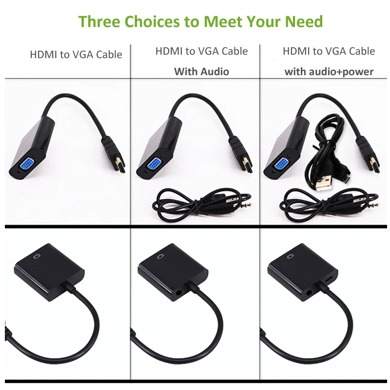 HDMI в VGA конвертер Кабель адаптер цифро аналоговый видео аудио кабель для Xbox 360 PS3 PS4