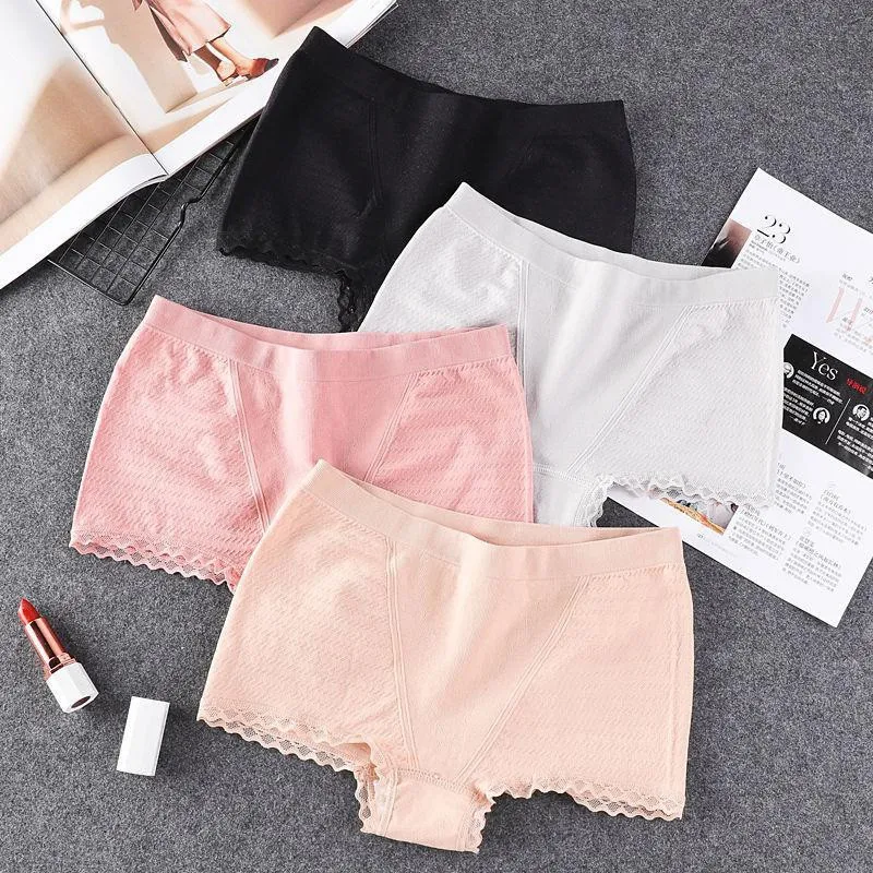 10 шт./партия хлопковое кружевное женское нижнее белье со средней талией