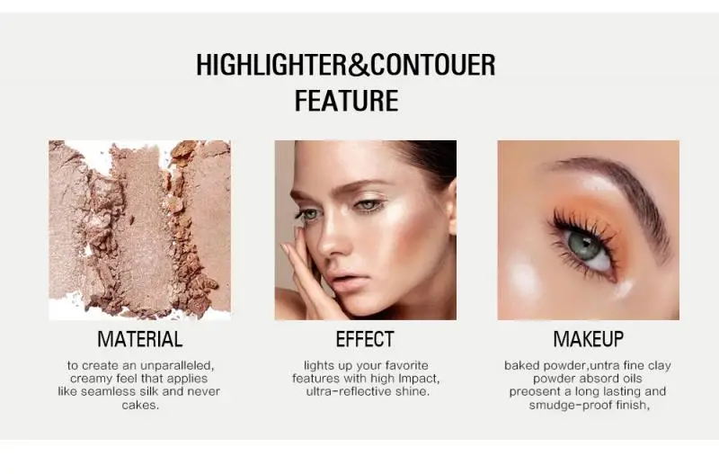 1 шт. 3 цвета блестящая накладка контур лица флуоресцентная палитра водостойкая