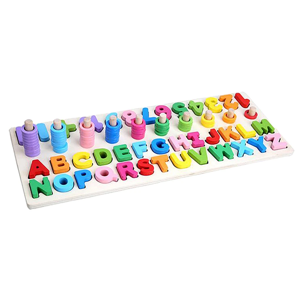 

Durable Wood Alphabet Puzzle Board Pre-school Numbers Toys Birthday Gift