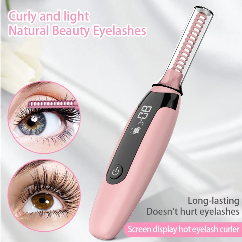 

Electric Heated Eyelash Curler Rechargeable Lash Curler Tool with LCD Display 667D