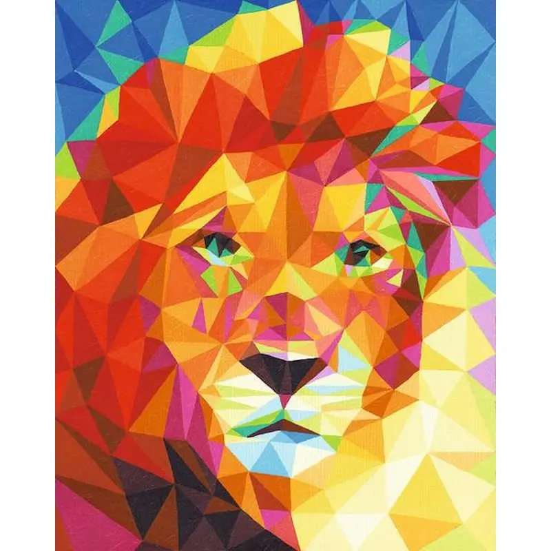 

Lion DIY Kits Painting By Numbers Oil Picture Animal Canvas With Framed Acrylic Paint Handmade Drawing Coloring By Numbers Decor