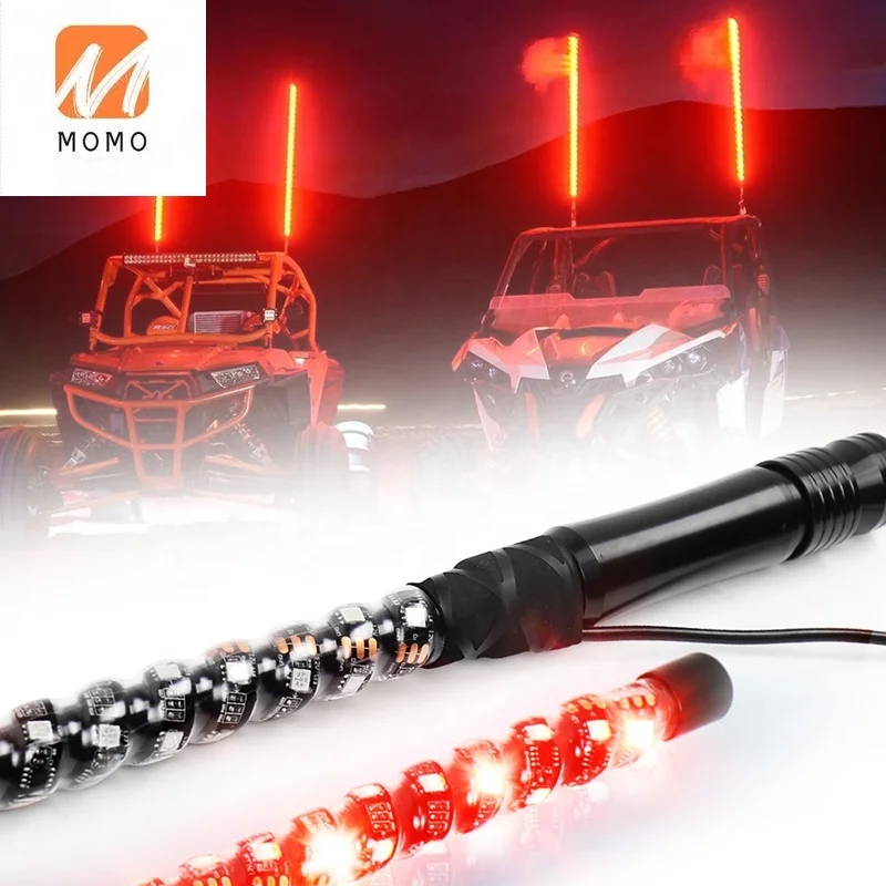 売却 リモート制御アンテナ,スパイラルrgb LEDライト,uv,オフロード車用