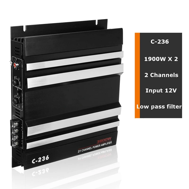 

3800W 2 Channel Power Amplifier 12V Car o Amplifier Bass AMP Amplifiers Subwoofer