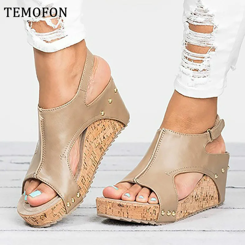TREMOFON/Новые Босоножки на платформе Женская обувь высоком каблуке танкетке с