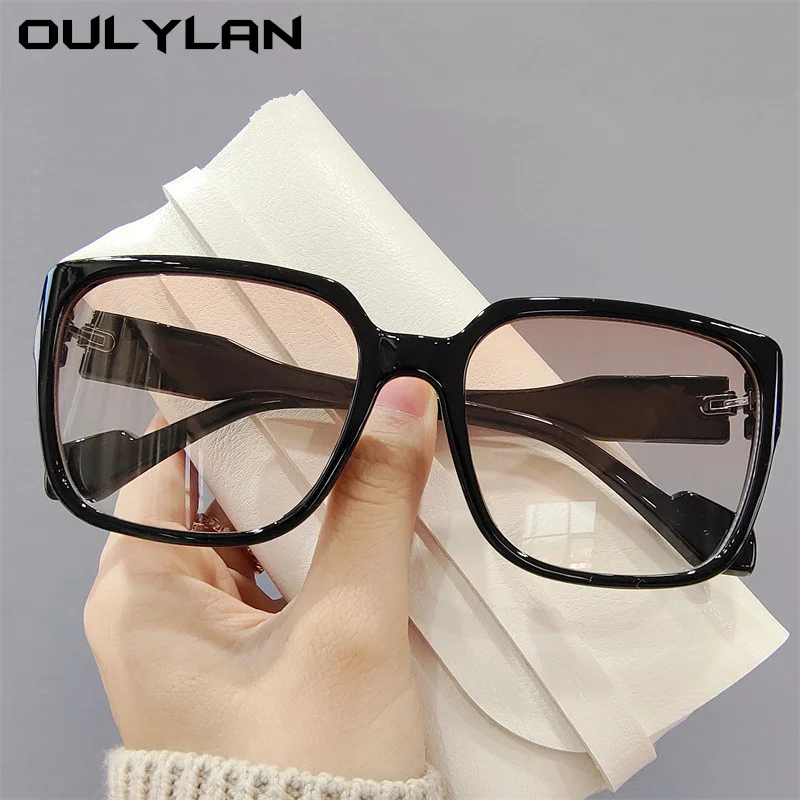 

Oulylan Fashion Square Sunglasses Women Luxury Brand Designer Transparent Sun Glasses Men Vintage Black Pink Eyewear UV400