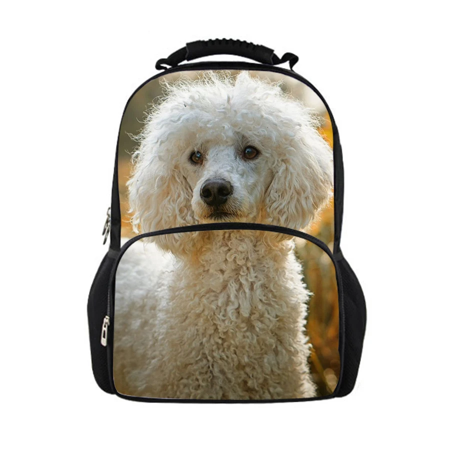 

2019 New Customized Travel Backpack for Men Women Cute Dogs School Bags for Teen Boys Girls Poodle Mochila Escolar Dropshipping