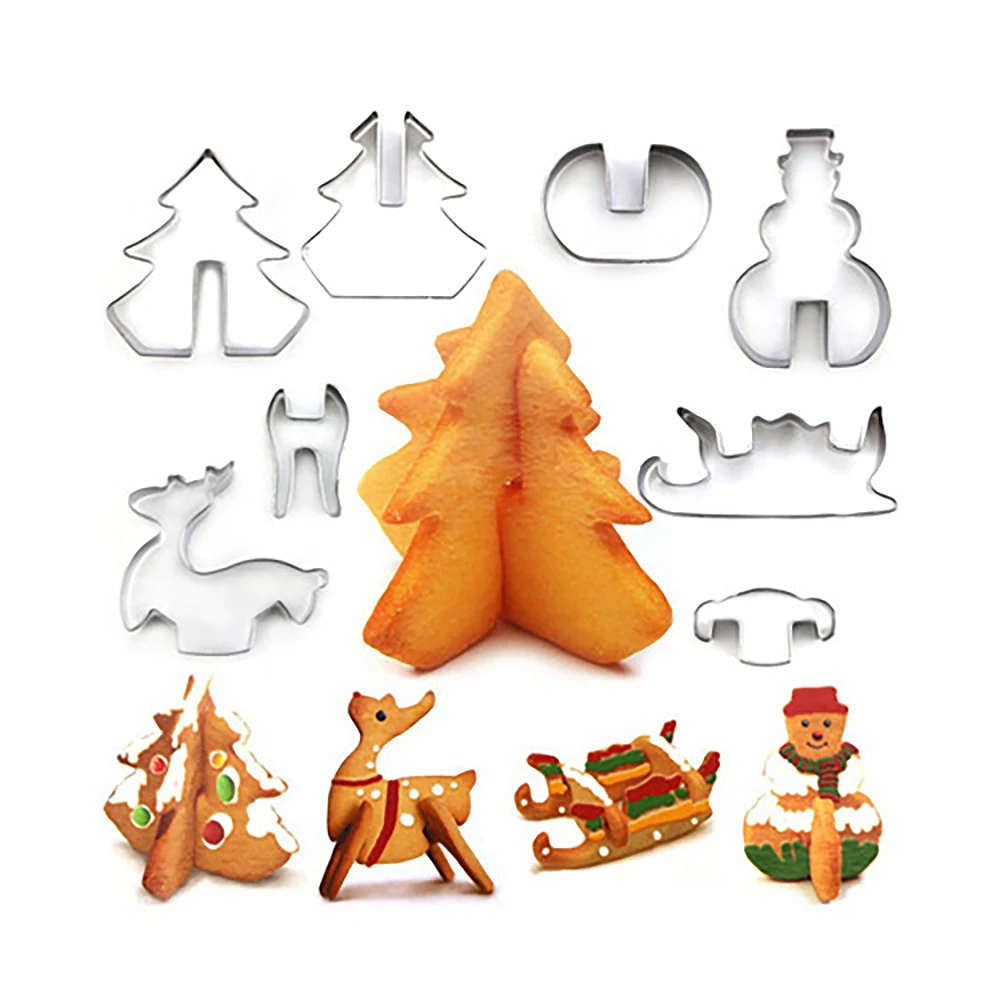 8 шт./компл. Рождественский формочки для печенья Рождественская елка со звездой