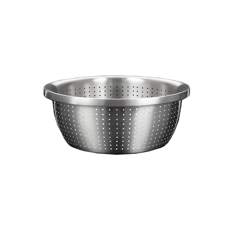

304 Stainless Steel Drain Basket Rice Washing Sieve Kitchen Mixing Washing Bowls Set Vegetables Fruit Storage Container