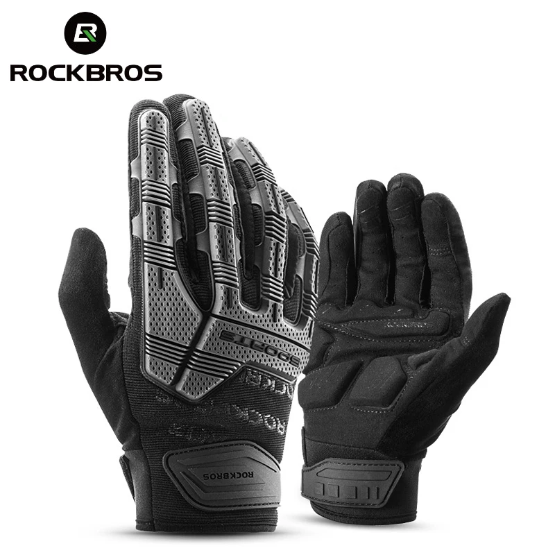 

ROCKBROS Cycling Gloves SBR 6mm Thickened Pad Shockproof Breathable GEL Bike Gloves Men Women Full Finger Sport MTB Gloves