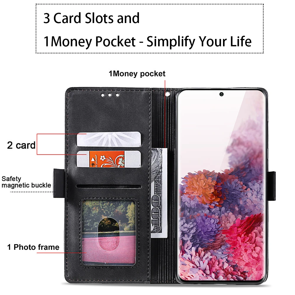 

Retro Flip Wallet Case for Samsung Galaxy A71 A70 A51 A50 A40 A30 A20 A10 A21s S20 Ultra 5G 4G S10 S9 Plus Color Contrast Cover