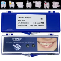 20 pcs dental orthodontic ceramic white clear brackets braces mini roth 0 022 slots 345 hooks