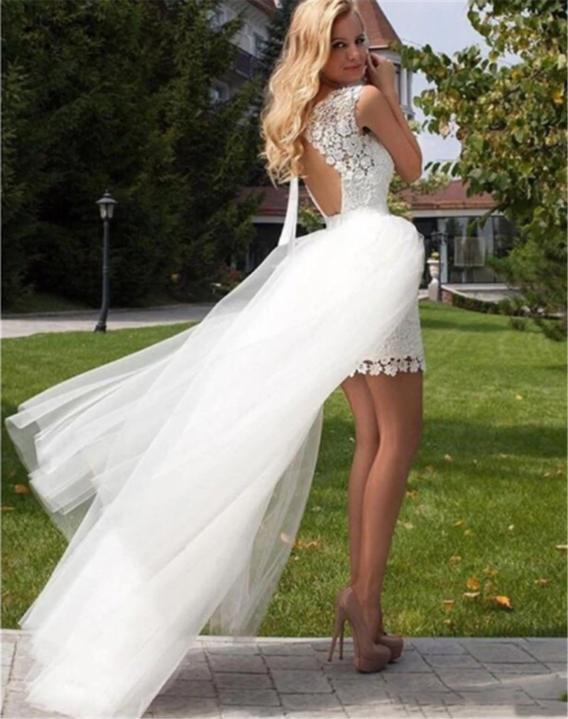 Съемная юбка для свадебное платье съемный с фатиновой юбкой платье с разрезом спереди убирающимся шлейфом для невесты Женская юбка-пачка от AliExpress WW