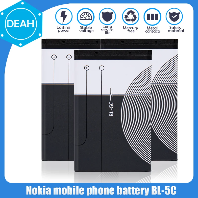 BL5C BL 5C 3 7 V литий полимерный аккумулятор телефона Батарея для Nokia 1100 1110 1200 1208 1280 1600