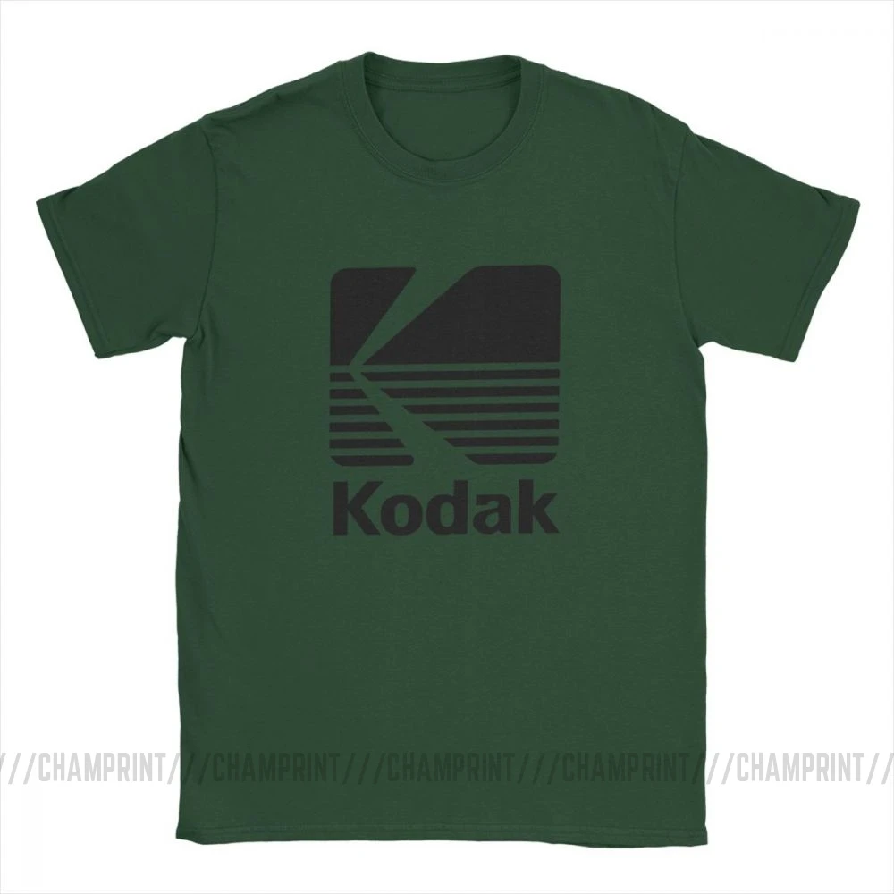 Forest Green Kodak фотография логотип футболка для мужчин камера фильм ретро короткий рукав Винтаж Футболка с круглым вырезом хлопковая одежда дизайнерские футболки - Цвет: Forest Green