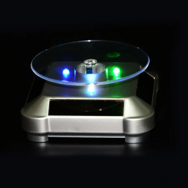 

LED Light Solar Jewelry Display Stand 360 Rotating Showcase Necklace Bracelet Watch Ring Show Turntable AIC88