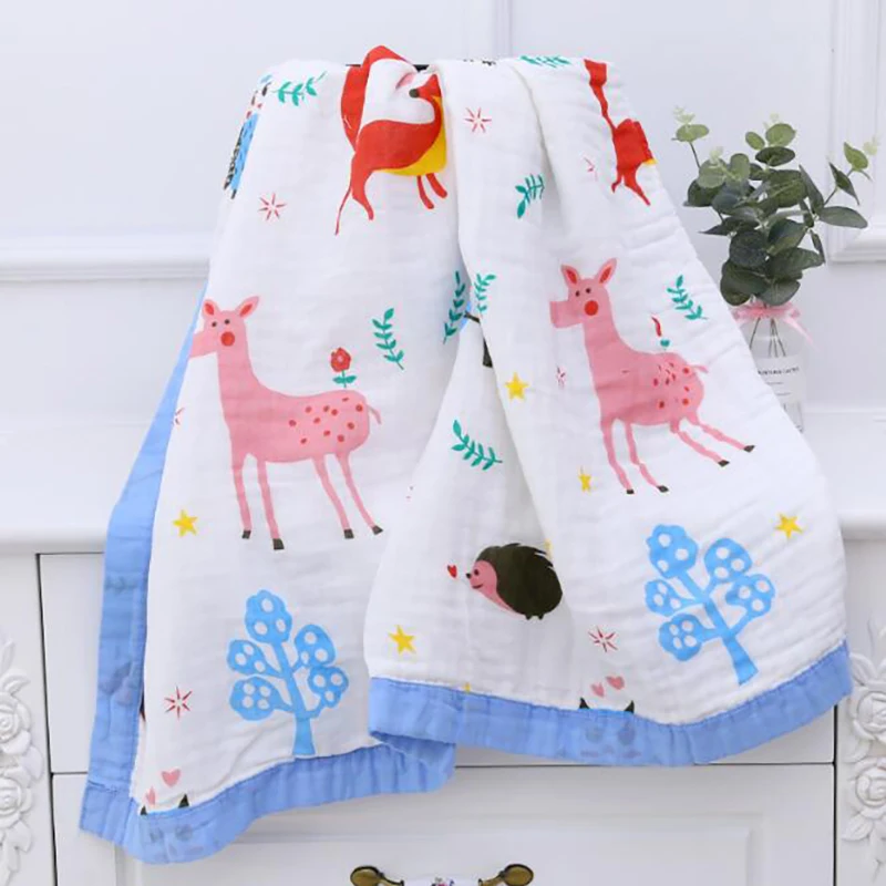 

Baby muslin Blankets Swaddle Bath towel gauze Newborn Sleeping Wrap Toddler Blanket cotton Printing Breathable
