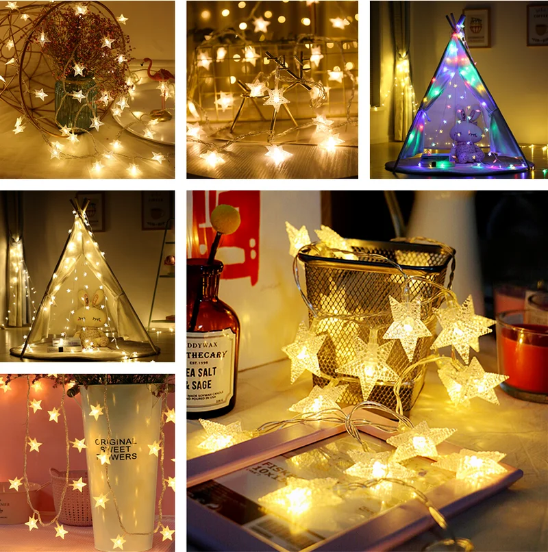 Luzes de Fadas Alimentado por Bateria Luzes de Natal Luces Led Luz Estrela Corda Cintilação Guirlandas Guirlanda Rua Navidad 10 – 20 40