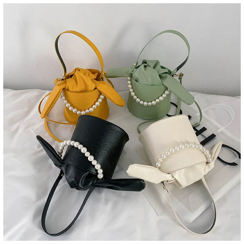 

Летняя Портативная сумка-мешок в новом стиле с кроличьими ушками, сумка-цилиндр с тиснением, модная трендовая простая сумка в западном стил...