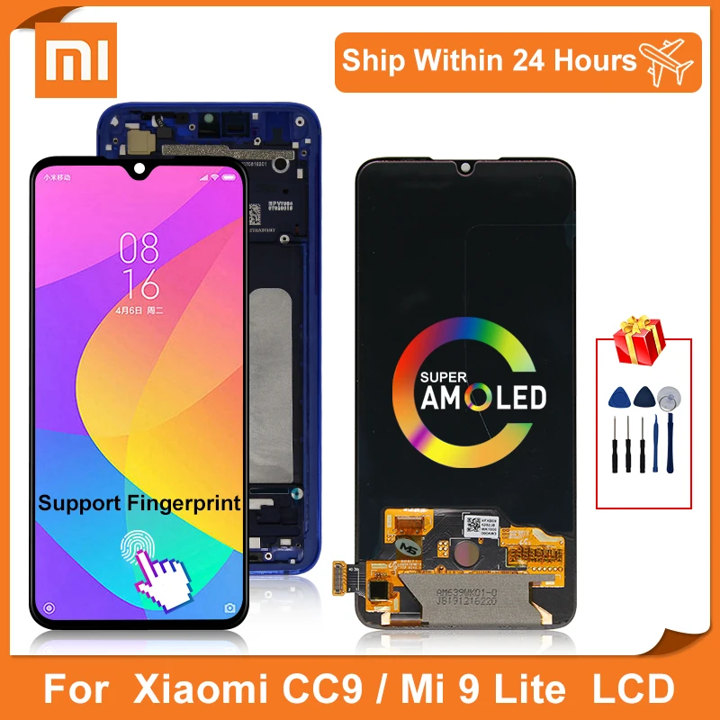 Super Amoled для Xiaomi Mi CC9 ЖК дисплей MI 9 Lite сенсорный экран дигитайзер Запасные