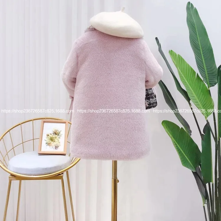 Одежда для детей Новинка 2019 года зимнее модное длинное пальто девочек с мелким