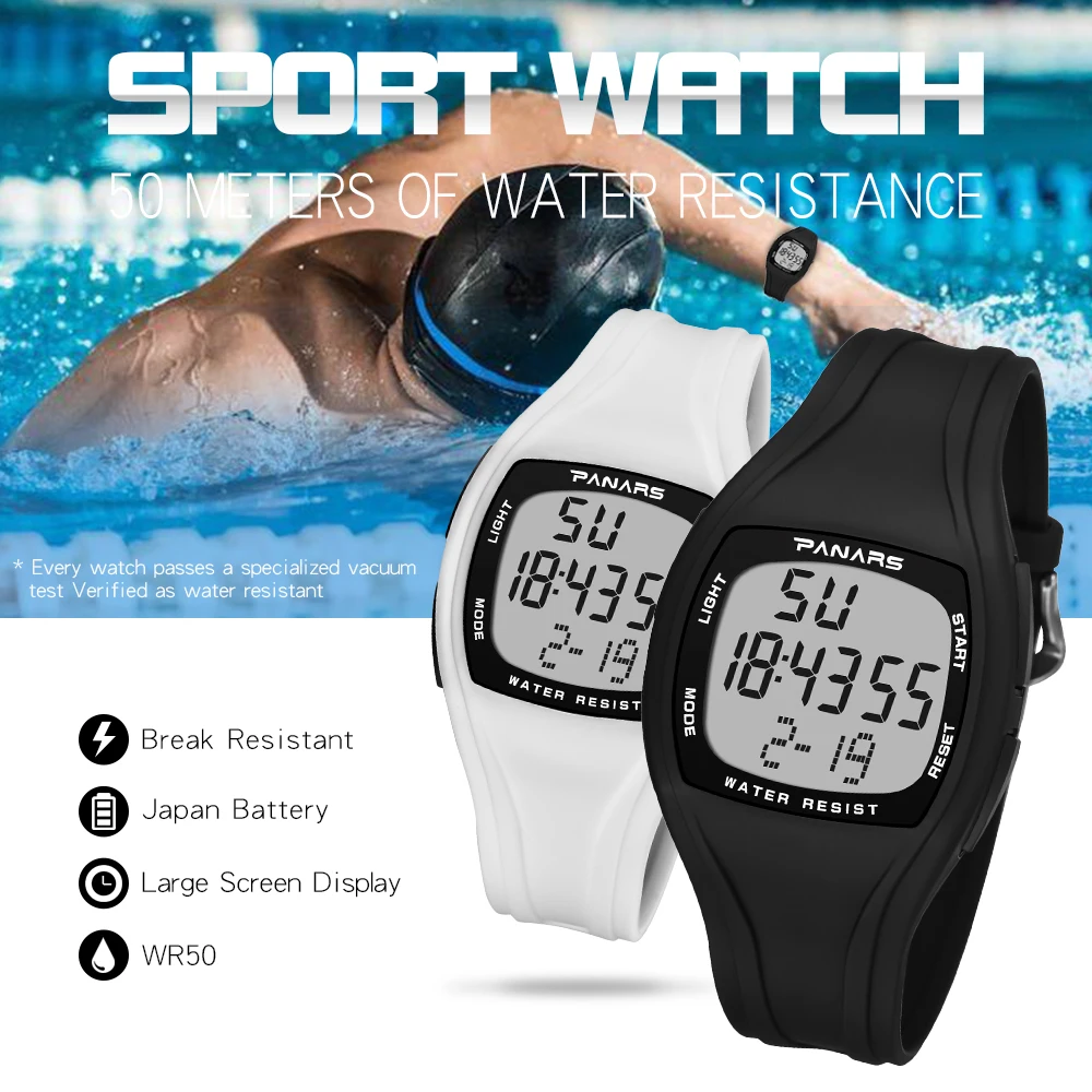 SYNOKE спортивные Для мужчин винтажные часы Водонепроницаемый светодиодный