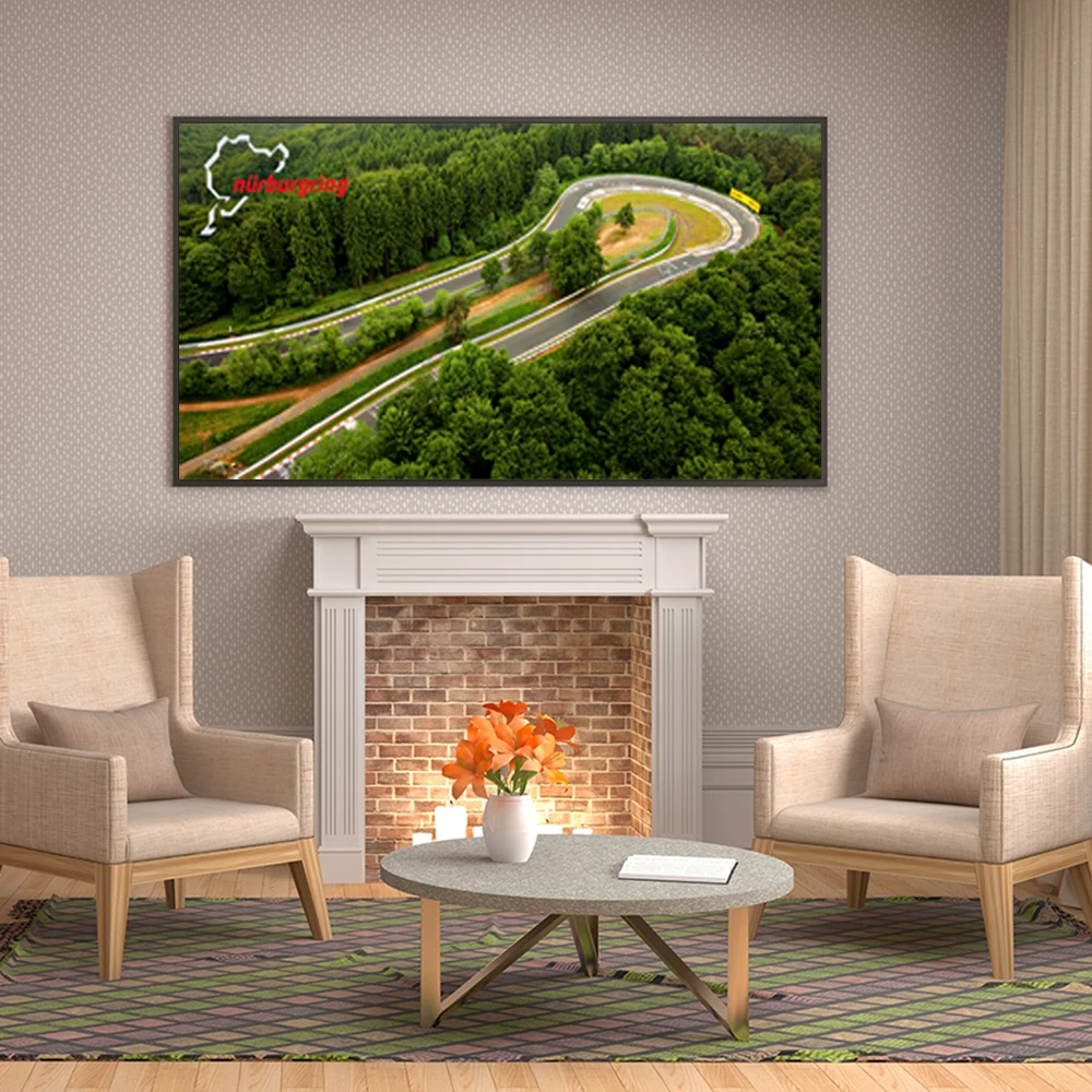 Настенный плакат Nurburgring Rally Road спортивный автомобиль трек картина ночного вида