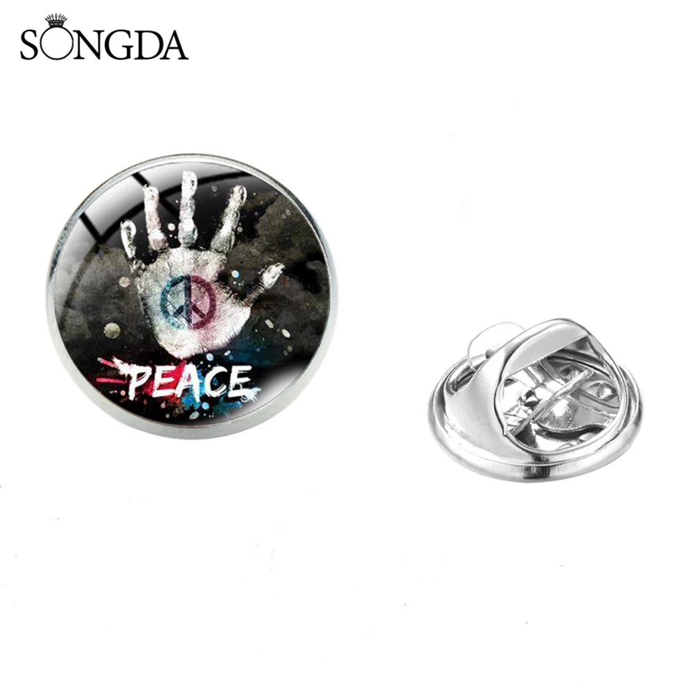 SONGDA в готическом стиле знак мира руки стеклянный купол художественный брошь на