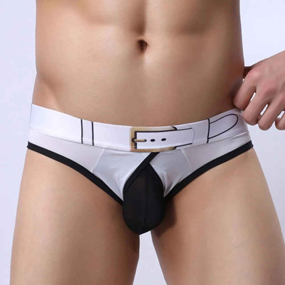 

Men Fashion Printing Breathable Sexy Ice Silk Briefs Underwear Funy Gays Clothes Sissy Pantied Shorts Bottom Boxer Male Lingerie