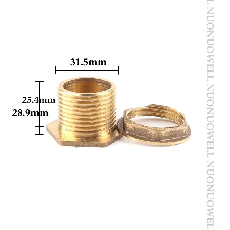 1pcs Copper Water Tank Connector 3/4&quot 1&quot Male Brass Pipe Single Loose Key Swivel Fittings Nut Jointer Fish Adapter |