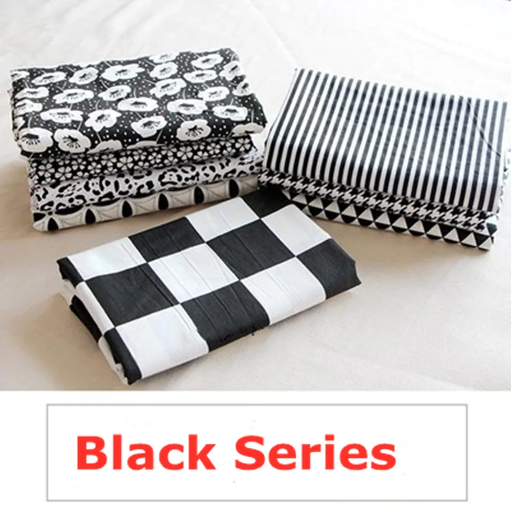

1 Meter 100% Cotton Fabric 160cm Width Black White Checks Stripe Triangle Twill Cloth Patchwork Bed Tissue DIY Sewing Dress Home