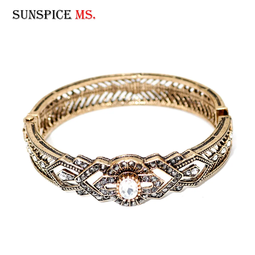 SUNSPICE MS ретро золотой цвет турецкий винтажный браслет для женщин этнический