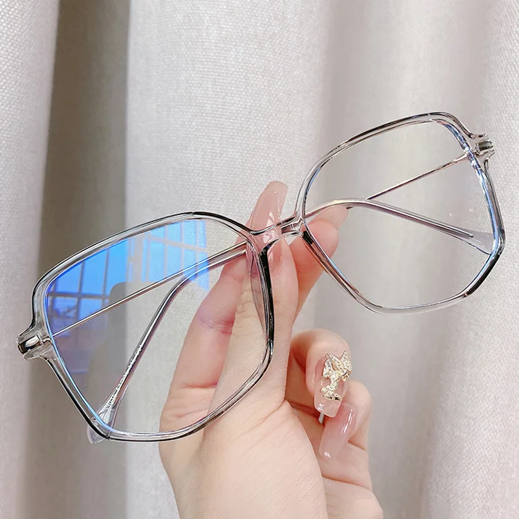 

Новинка 2021, квадратные очки с защитой от синего света, оправа для очков для женщин и мужчин, модель TR90 большие очки, модные оптические оправы ...