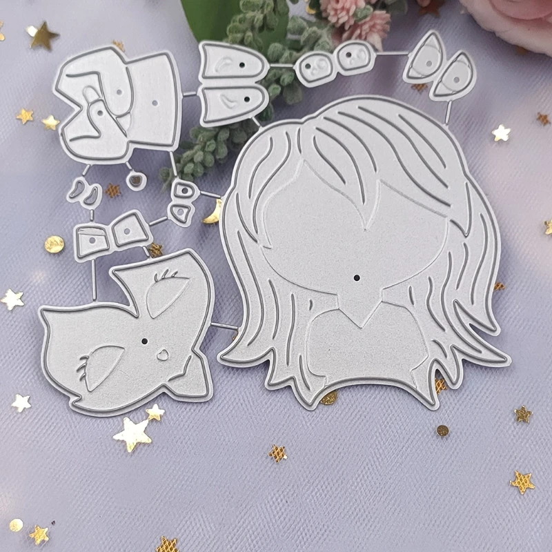 

Girl Metal Cutting Dies Stencil DIY Scrapbooking Album Paper Card Template Mold Embossing Craft Decoration