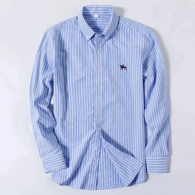 S-7XL Plus Size New Men's 100% Cotton Oxford Shirts Men Long Sleeve Casual Slim Fit  Dress Shirts For Male  Business Shirt Tops