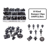 mix 10 kind 100pcsbox bumper clips push fender fastener plastic rivet retainer clip car accessories
