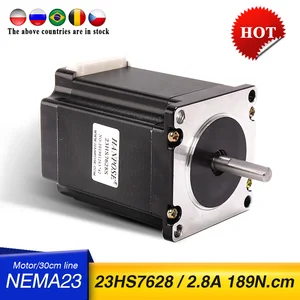 free shipping 2phase 4 leads 189n cm 76mm cnc nema23 stepper motor 3d printer 23hs7628 for 3d printed parts medical industrial free global shipping