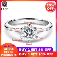 lesf 2 carat moissanite diamond ring 925 silver engagement ring classic round womens wedding gift