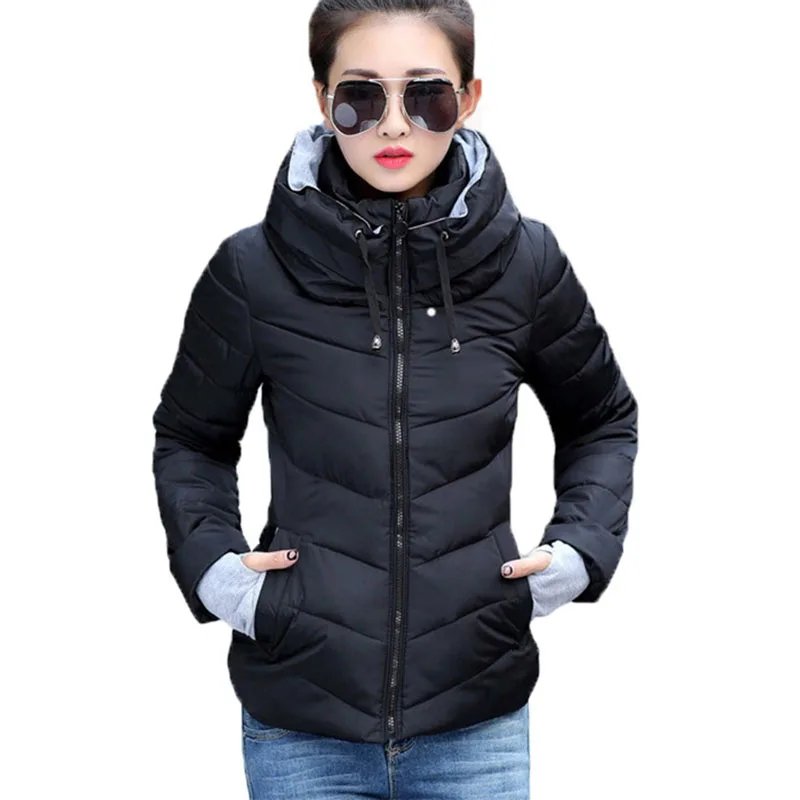2019 Women Autumn Winter Jacket Warm Parkas Plus New Ladies Thicken Short Outerwear Stand Collar Cotton Padded Female Slim Coats | Женская