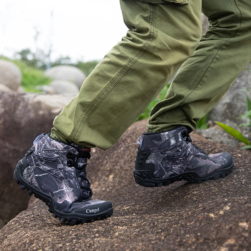 

New Brand Mountain Hiking Shoes for Men Waterproof Outdoor Hunting Boots Camo Mens Trekking Sneakers