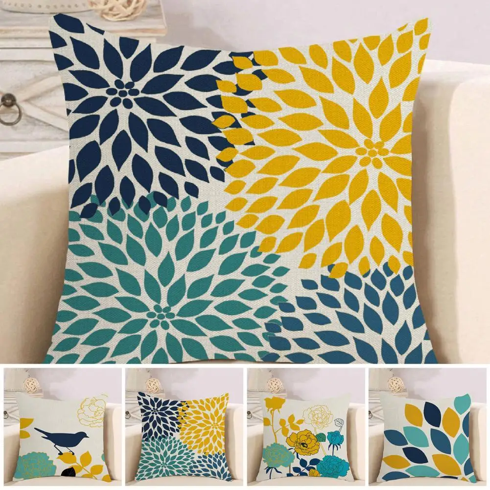 

High Quality Birds Flower Printed Throw Pillowcase Cushion Cover Soft Throw Pillow Cover Nice-looking for Household