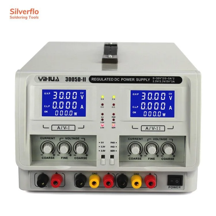 YIHUA 3005D-II для детей на возраст от 0 до 30V 0-5A Регулируемый Питание двухканальный