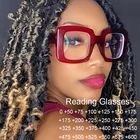 Модные роскошные красные квадратные очки для чтения женские брендовые дизайнерские прозрачные компьютерные очки для просмотра плюс + 2 + 6,0 защита от сисветильник