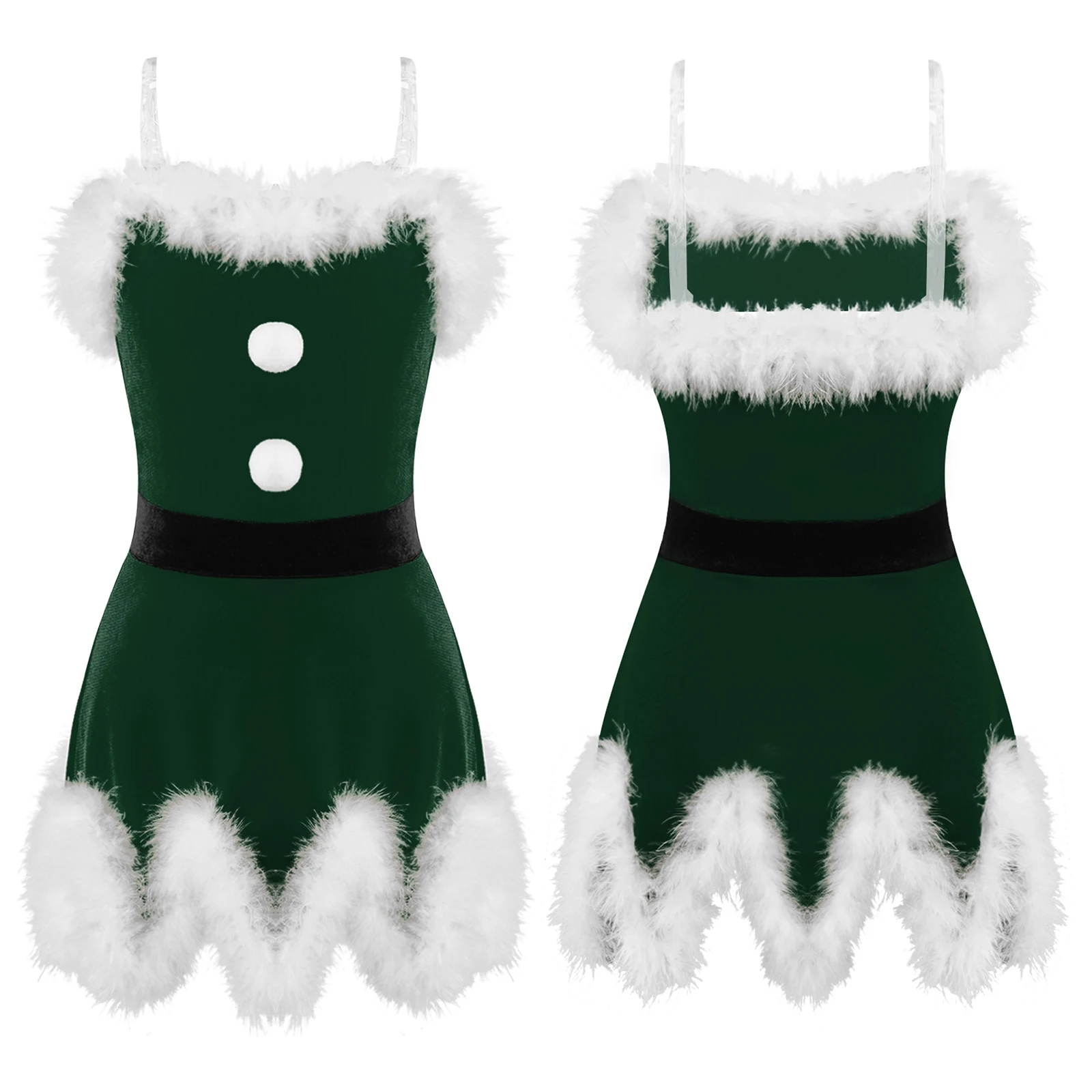 

Kids Girls Christmas Dress For Girls Red Velvet Dress Pompoms Adorned Irregular Hem Cami Dress Girls Xmas Party Princess Dress