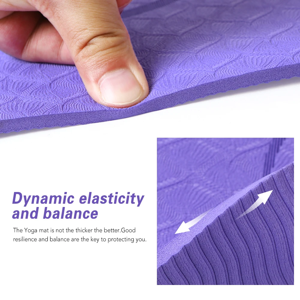 183X61cm High Quality TPE Non-slip Yoga Mats For Fitness Tasteless Pilates Gym Exercise Pads With Bandages Christmas Gift 2021 | Спорт и