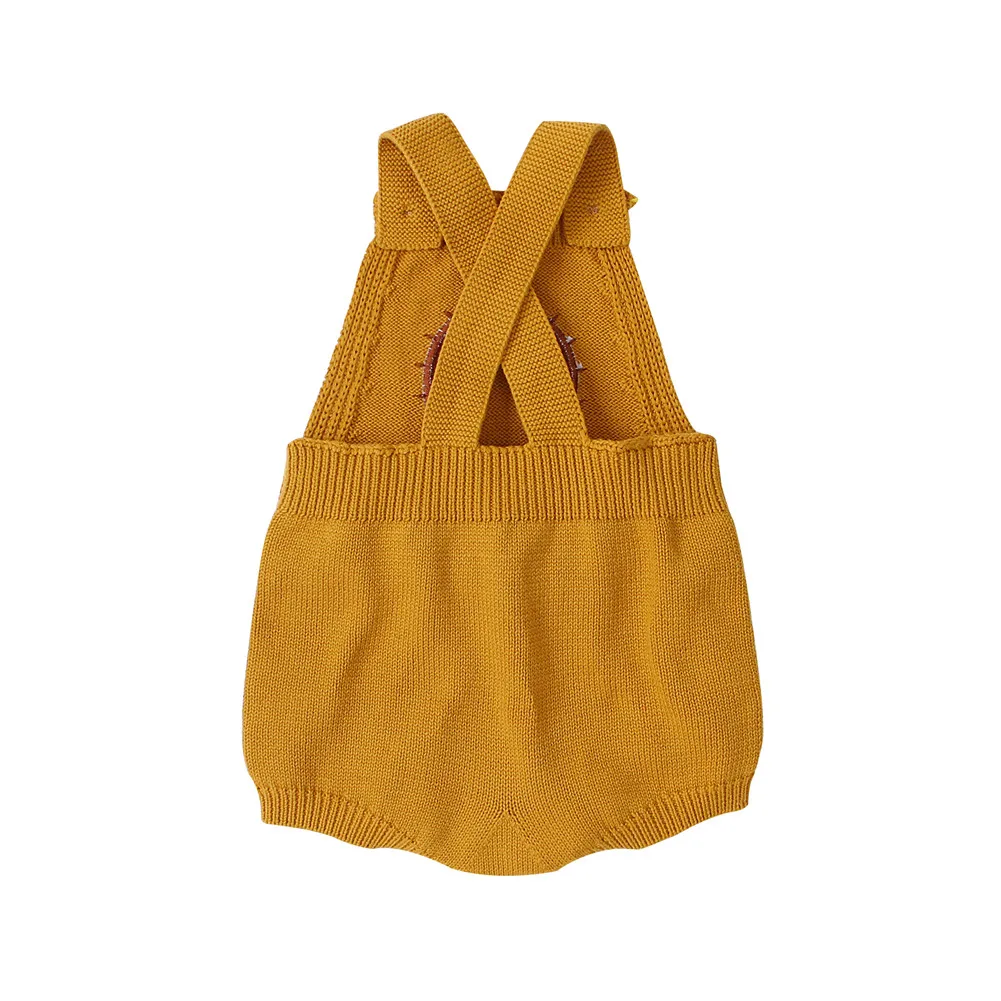 

Infant Baby Girls Sleeveless Knitted Bodysuits Rainbow Embroidered Bodysuit Summer Newborn Baby One Piece Backless Outfits 0-18M