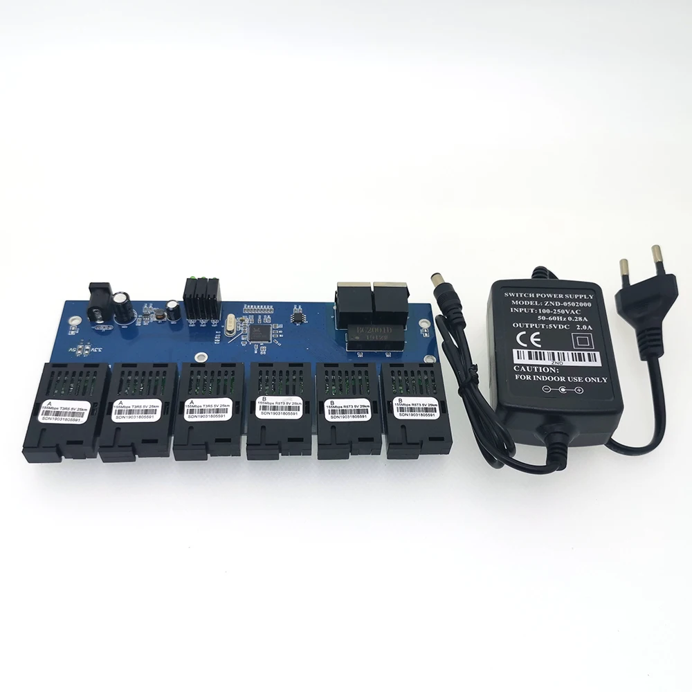 Конвертер 6F2E 10/100 м для быстрого Ethernet 25 км волоконно оптический медиаконвертер
