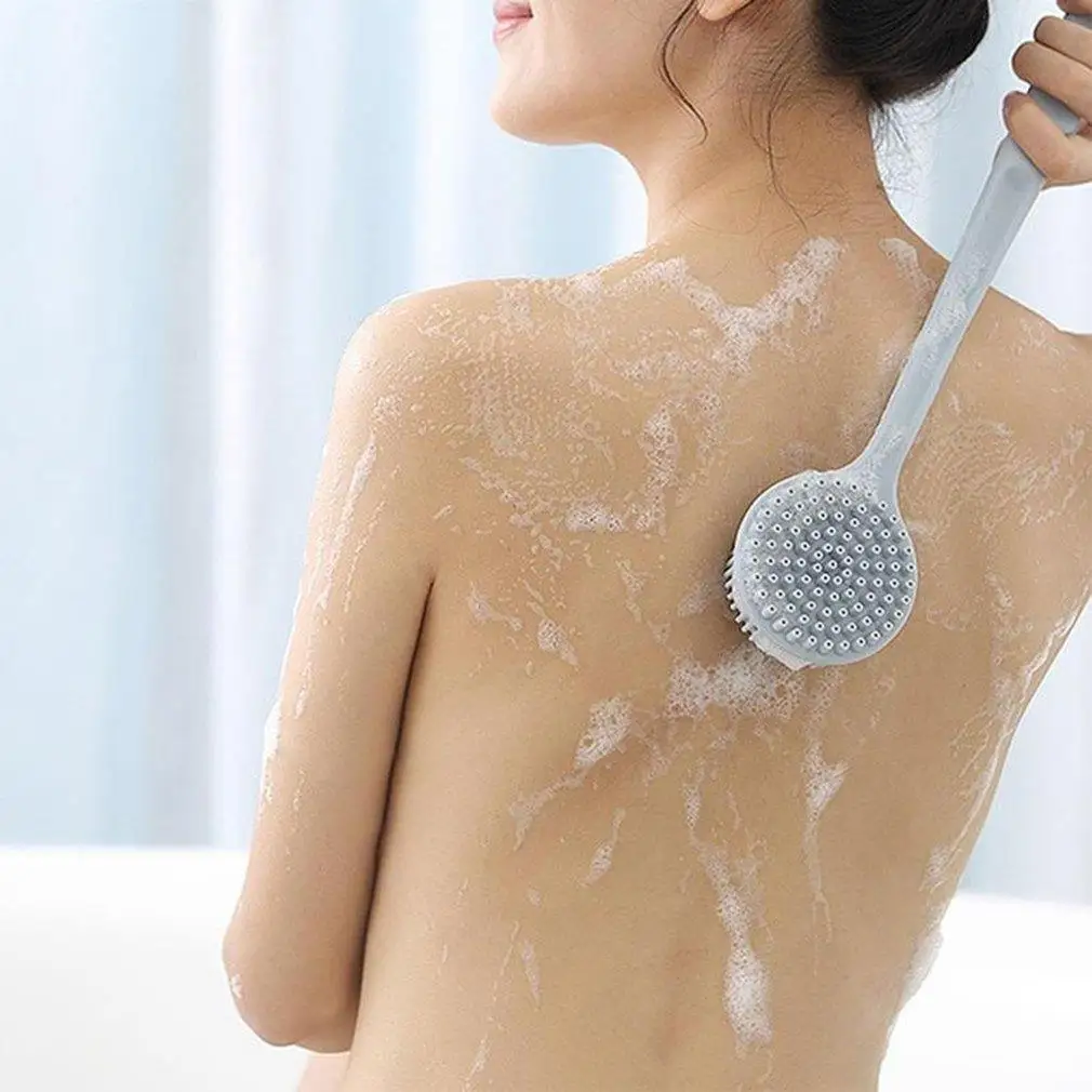 

Многофункциональная силиконовая щетка для тела с длинной ручкой, двусторонняя щетка для ванны и душа, щетка для массажа спины, отшелушивани...