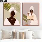Модные художественные принты афроамериканской девушки, постер для женщин в стиле бохо, настенные картины, искусство на холсте, картина для декора гостиной