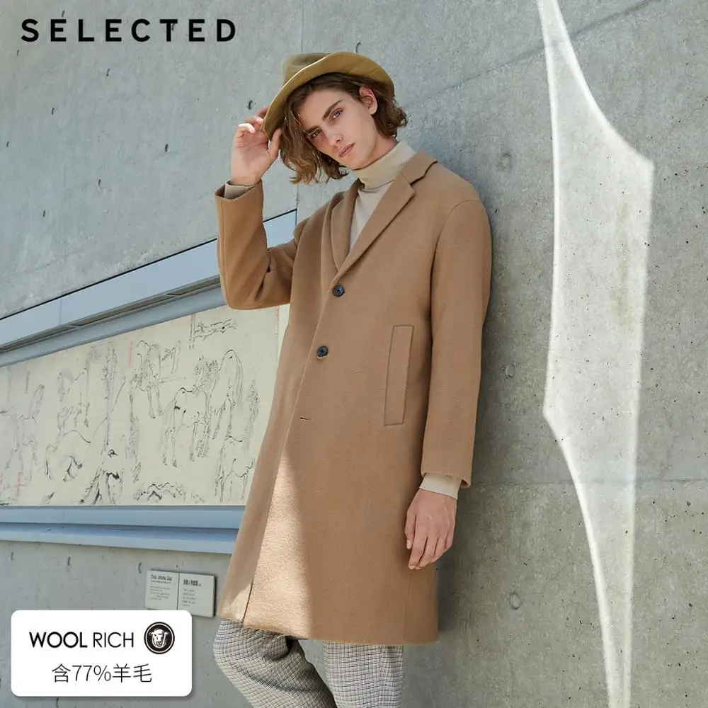 Новинка Шерстяное пальто Зимнее длинное шерстяное с отворотом Верхняя одежда в